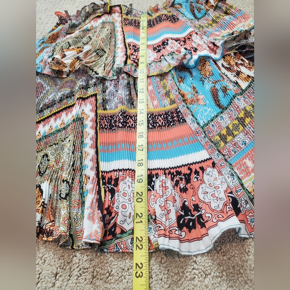 Melissa Paige Colorful Patterned Ruffle Blouse - Picture 12 of 12